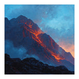 Dramatic Mountain Summit with Fiery Sunset Alpenglow (Print Only) thumbnail