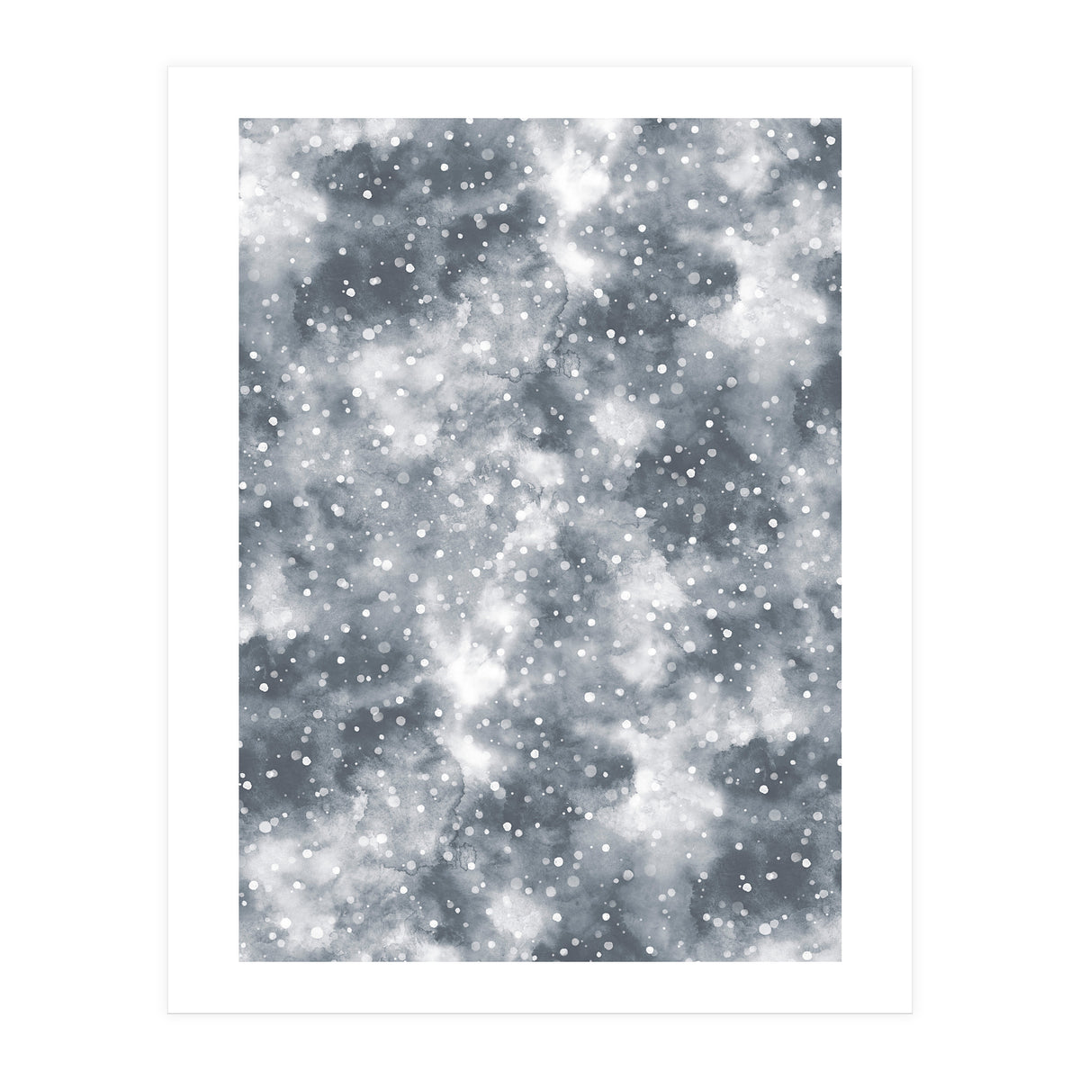 Abstract Winter Foggy Snow Gray White (Print Only)