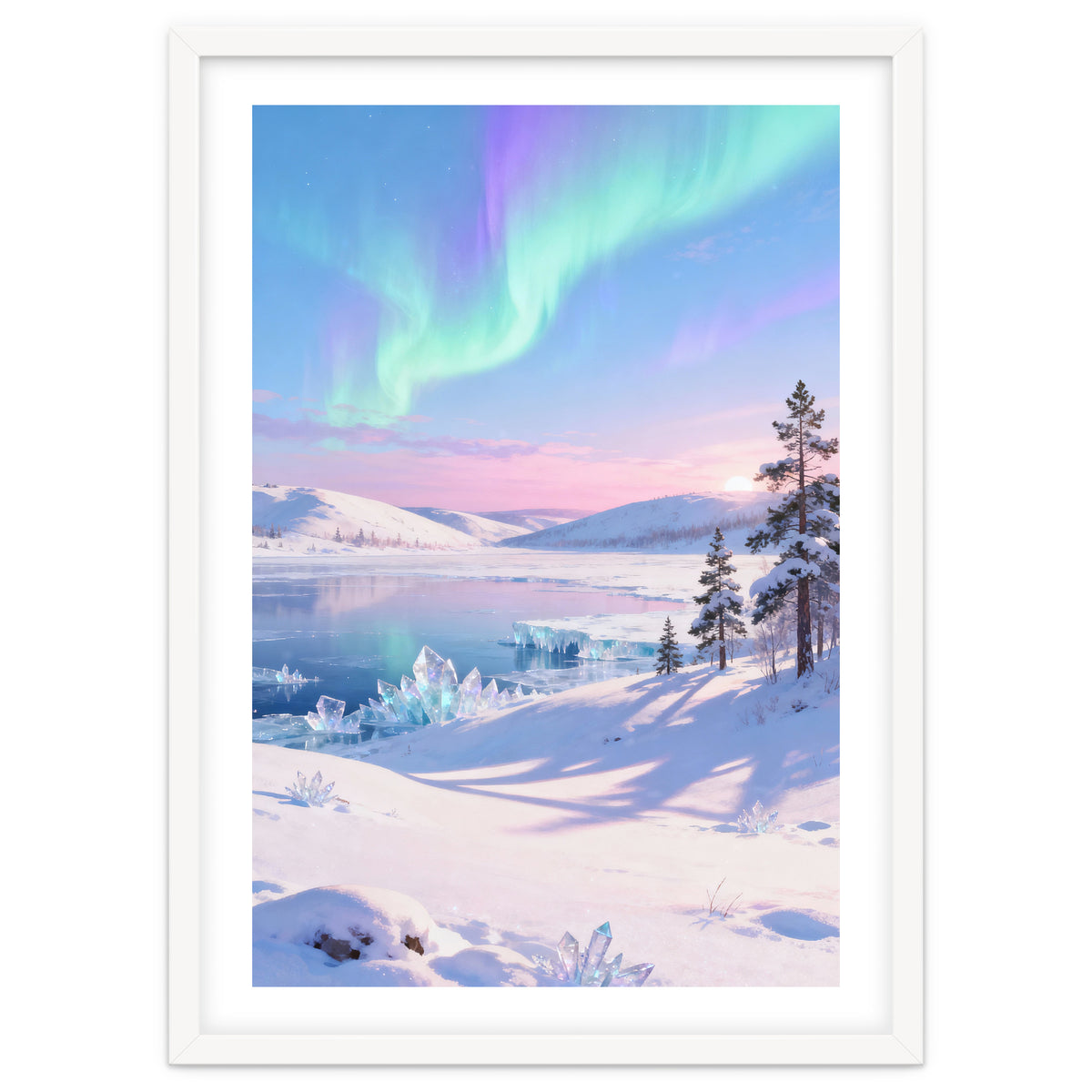 Northern Lights, Aurora Sky, Arctic Landscape, Aurora borealis, Snow Fall