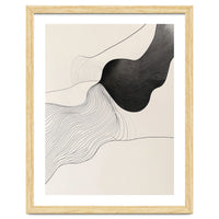 Abstract Black And White Organic Flowing Lines Art