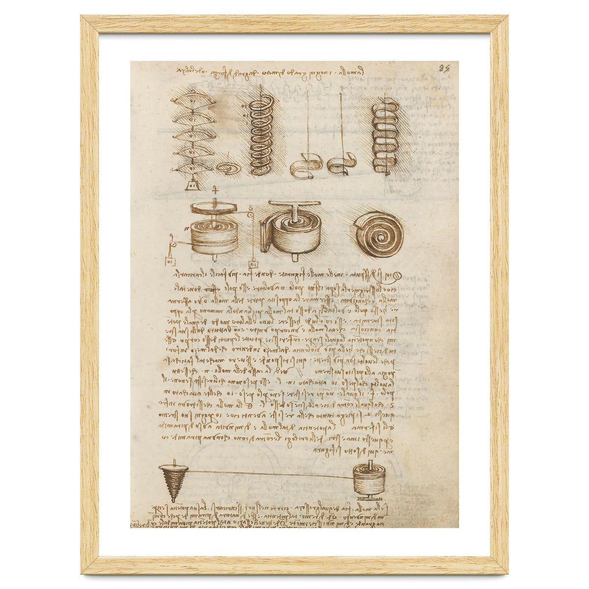 Folio f 85r. Codex Madrid I (Ms. 8937) "Treaty of statics and mechanics", 192 folios with 384 pag...