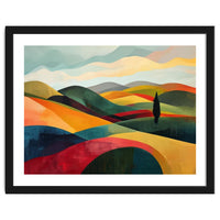 Abstract Tuscan Hills Landscape Painting
