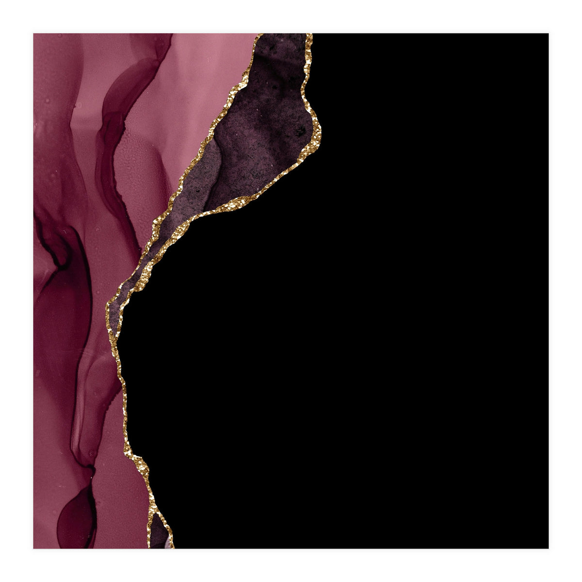 Burgundy & Gold Agate Texture 09 (Print Only)