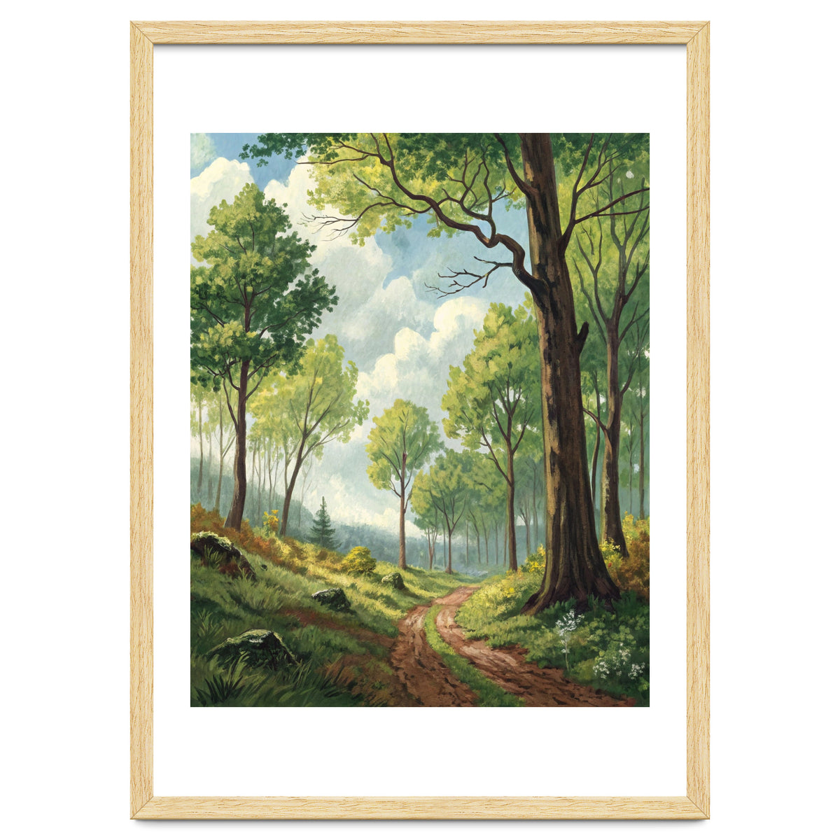 Vibrant Summer Forest Landscape Painting