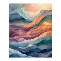 Abstract Fluid Mountain Landscape Art (Print Only)
