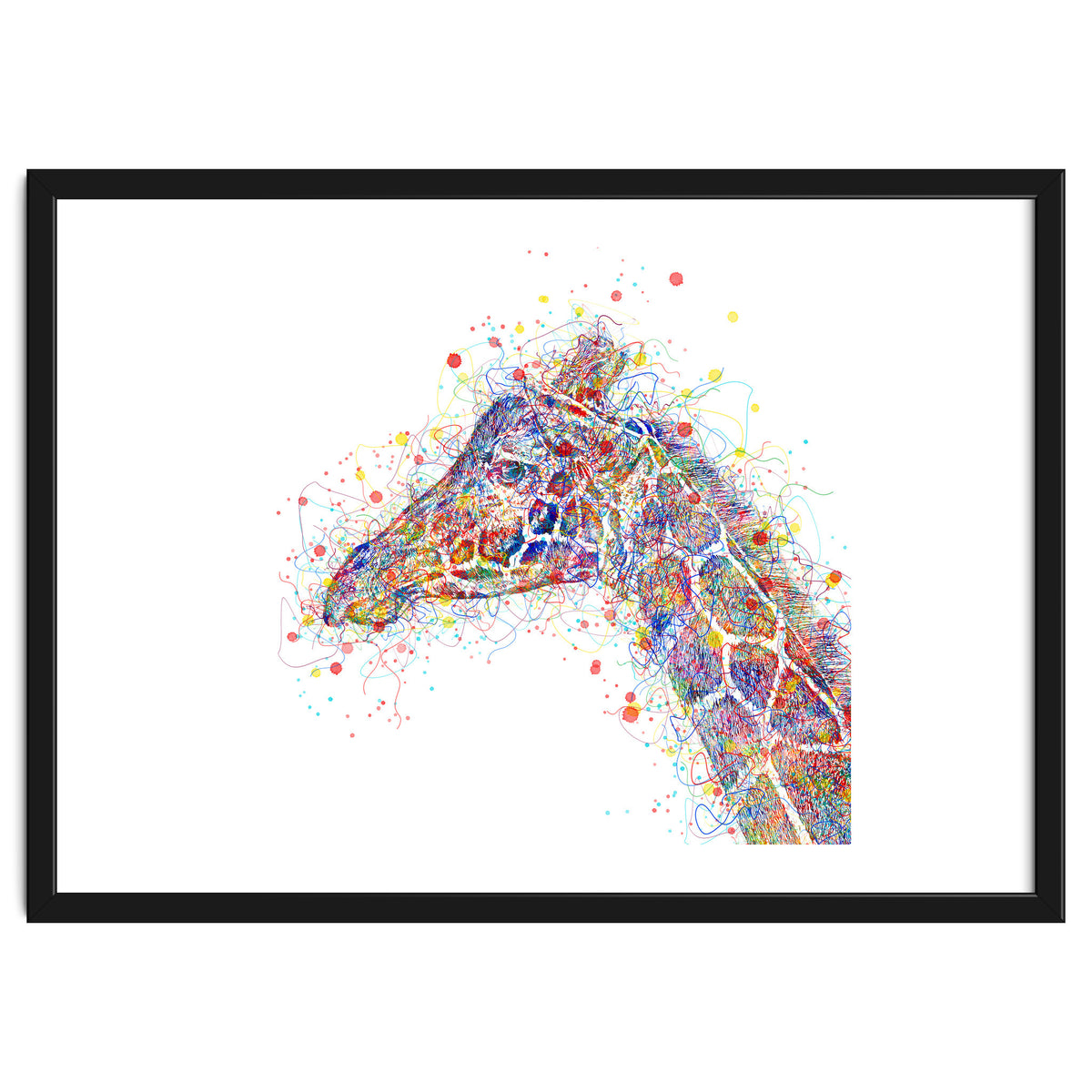 giraffe watercolor lines