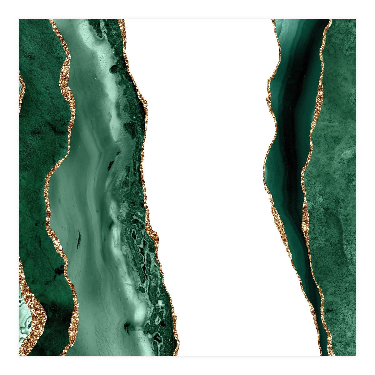 Emerald & Gold Agate Texture 14 (Print Only)