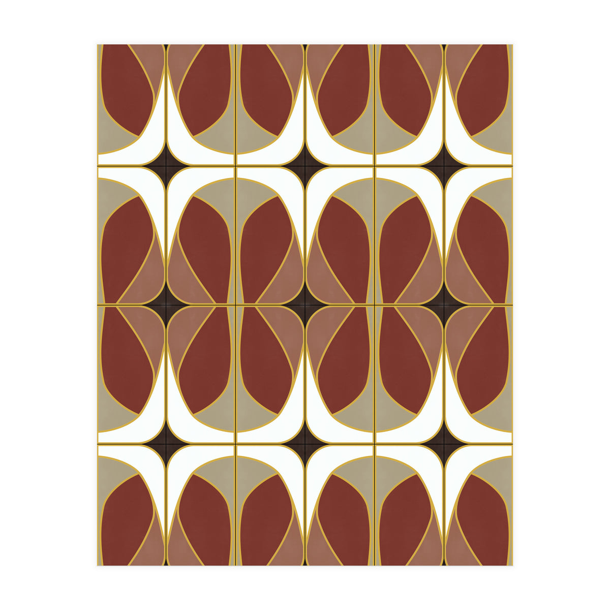 Umber Nouveau Tiles (Print Only)