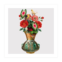 flower vase collage art (Print Only)