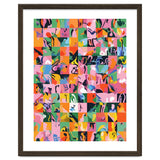 Life On A Checkboard, Abstract Maximalism Eclectic Painting, Bohemian Pop Of Color Illustration thumbnail