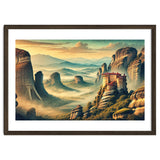 Vintage Greece, Meteora Monasteries Poster thumbnail