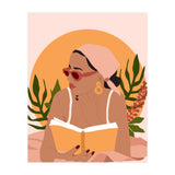 Bohemian Summer, Modern Boho Girl Reader, Books Read Self Care Self Love, Travel Hippie Nomad Black Woman (Print Only) thumbnail
