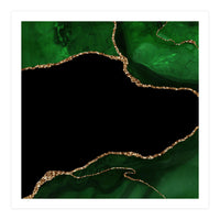 Green & Gold Agate Texture 04  (Print Only)