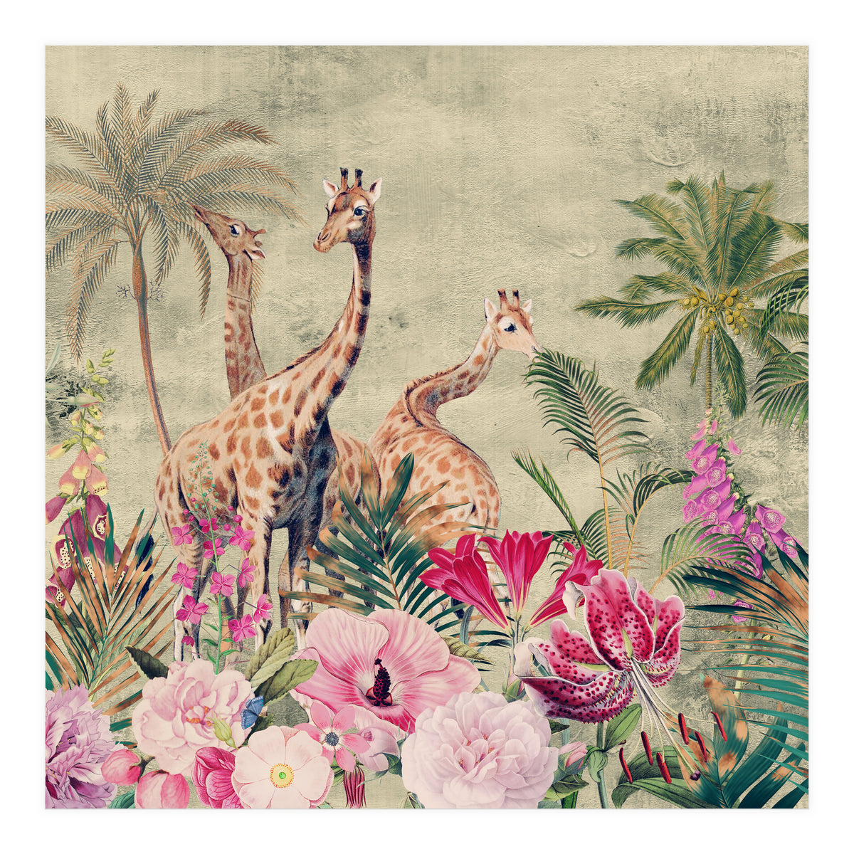 Exotic Vintage African Flower Safari  (Print Only)