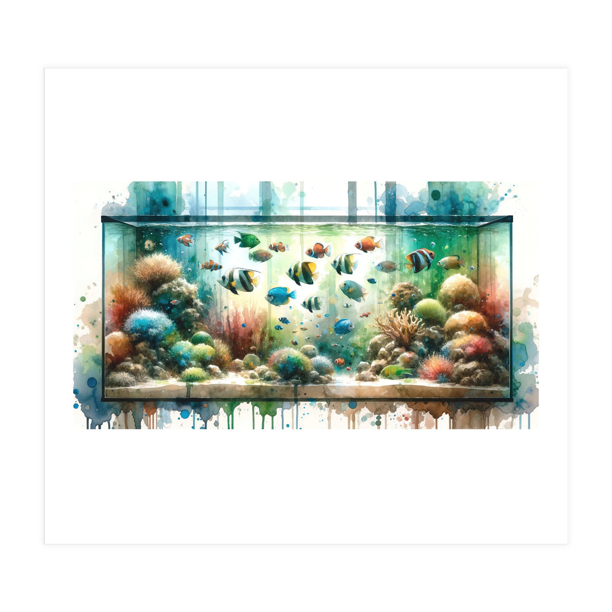 Colorful Aquarium Fish Tank (Print Only)