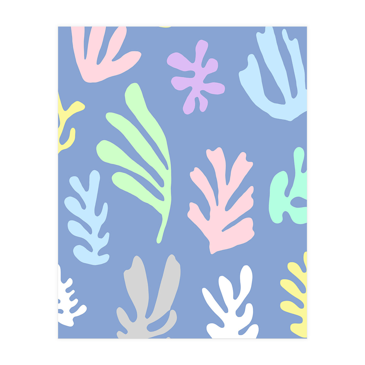 Matisse Colorful Leaves Blue (Print Only)