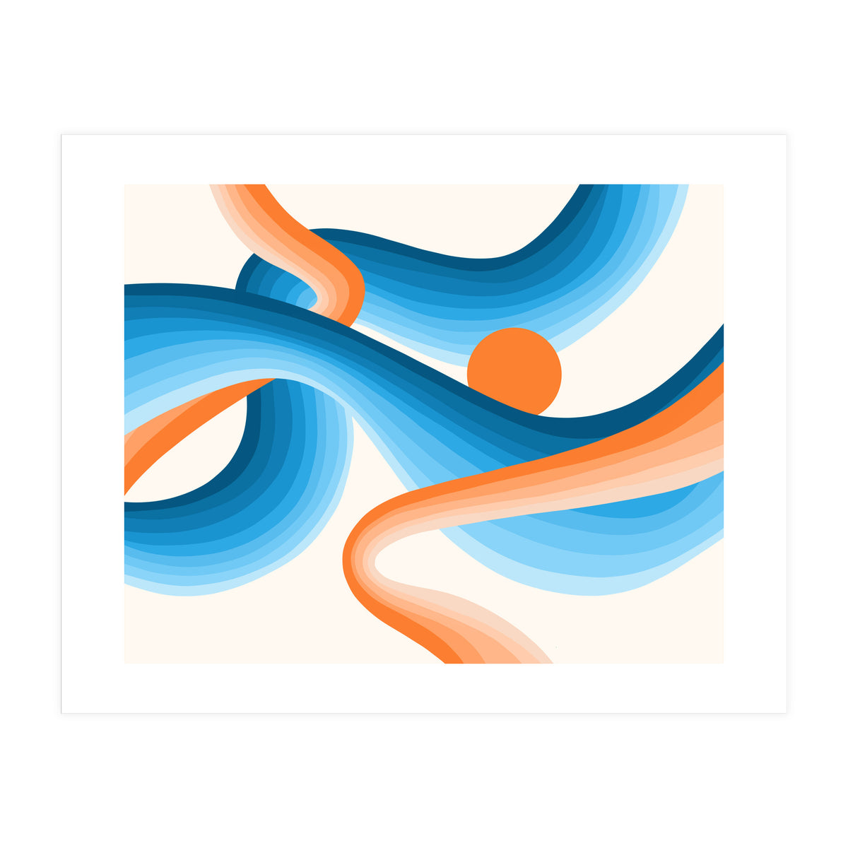 Rise, Abstract Retro Sunrise, Modern Bohemian Space, Concept Graphic Sky, Eclectic Nature (Print Only)