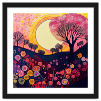 Folk Sunset Over Floral Hills