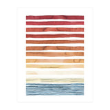 Watercolour Sunset Stripes Orange (Print Only) thumbnail