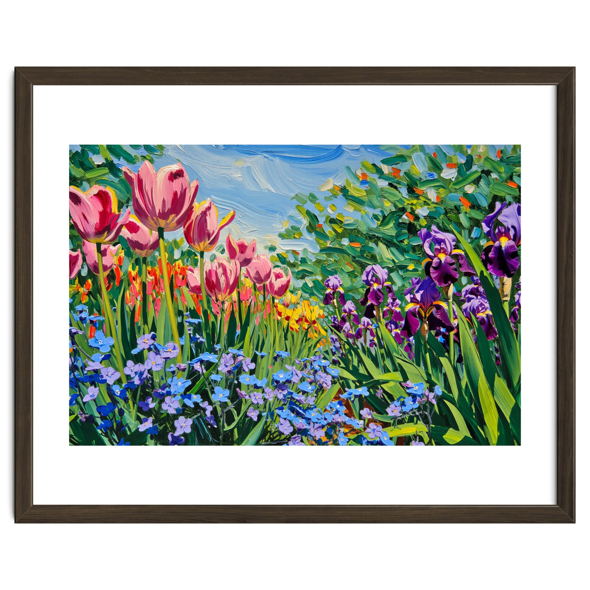 Vibrant Spring Meadow Oil Painting