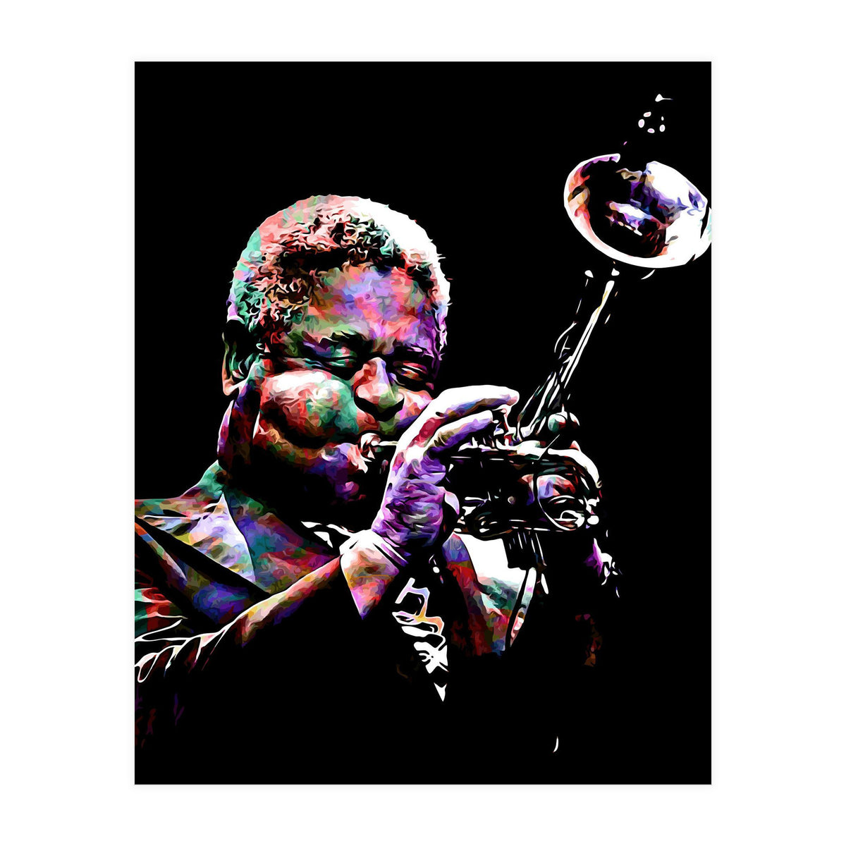 Dizzy Gillespie American Jazz Trumpeter Legend Colorful (Print Only)
