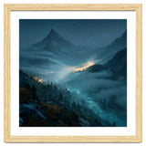 Moonlit Alpine Valley at Night with Shimmering River thumbnail