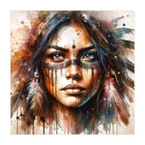 Powerful Tribal Warrior Woman Masked Gaze (Print Only) thumbnail