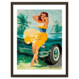 Pinup Girl Posing In Front Of The Car thumbnail