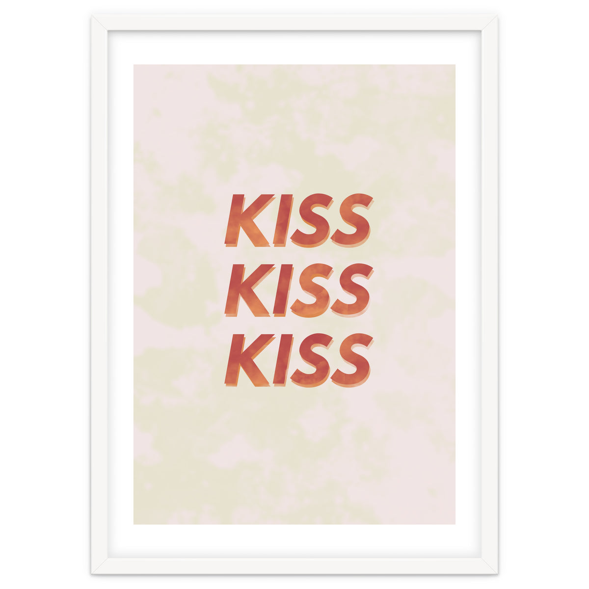 Kiss Kiss Kiss Love Typography