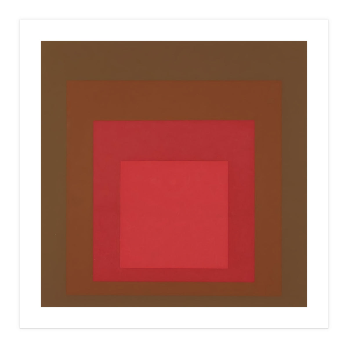 JOSEF ALBERS - HOMAGE TO THE SQUARE, RED, BROWN  (Print Only)