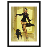 Pinup Girl In Black Dress On A Hall Experiencing Sudden Wind thumbnail