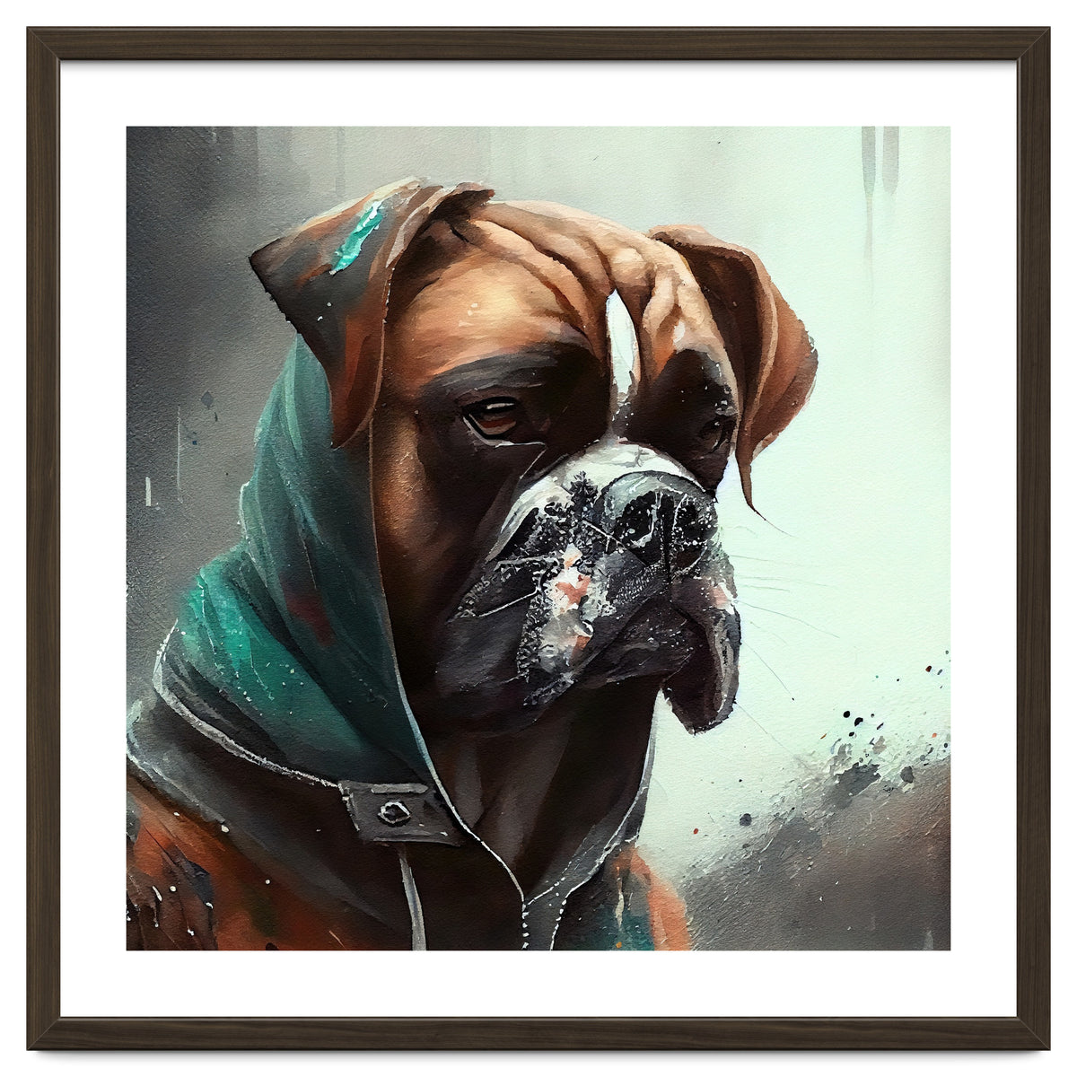 Watercolor Boxer Dog