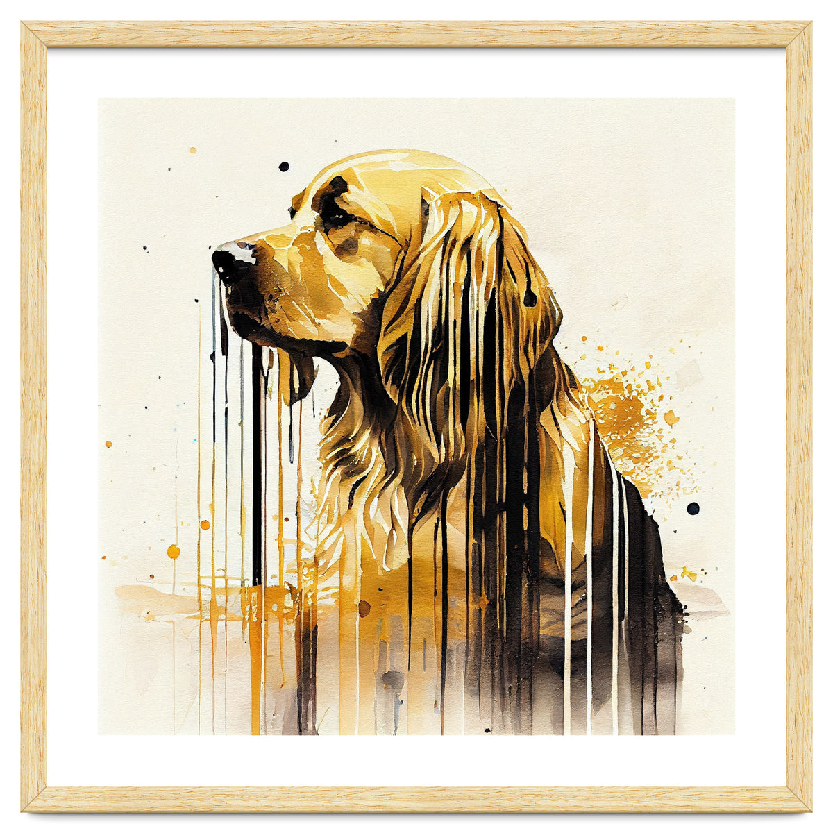 Watercolor Golden Retriever Dog