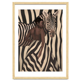 Woman And Zebra In Bold Stripes thumbnail