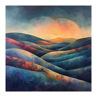 Abstract Ethereal Rolling Hills at Sunset (Print Only)