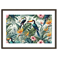 Tropical Toucans in Lush Jungle Foliage