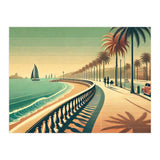 Vintage Coastal Promenade Poster (Print Only) thumbnail