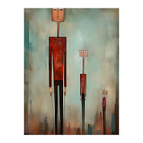 CITY HEIGHTS, three human-like forms of differing heights loom over the city below. (Print Only) thumbnail