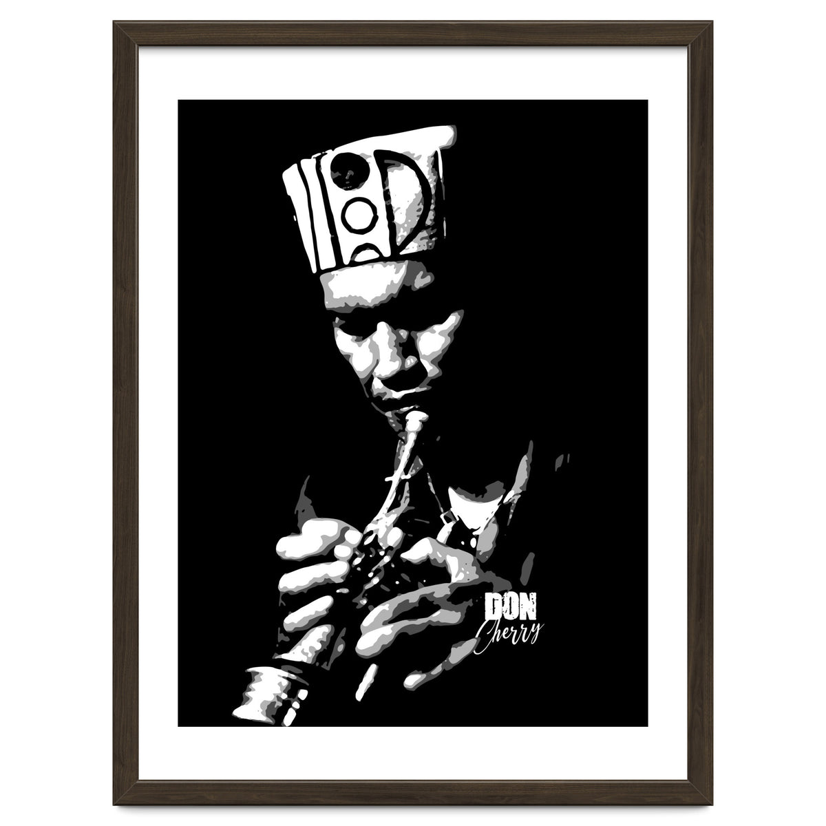 Don Cherry Trumpeter Jazz Music Legend in Grayscale