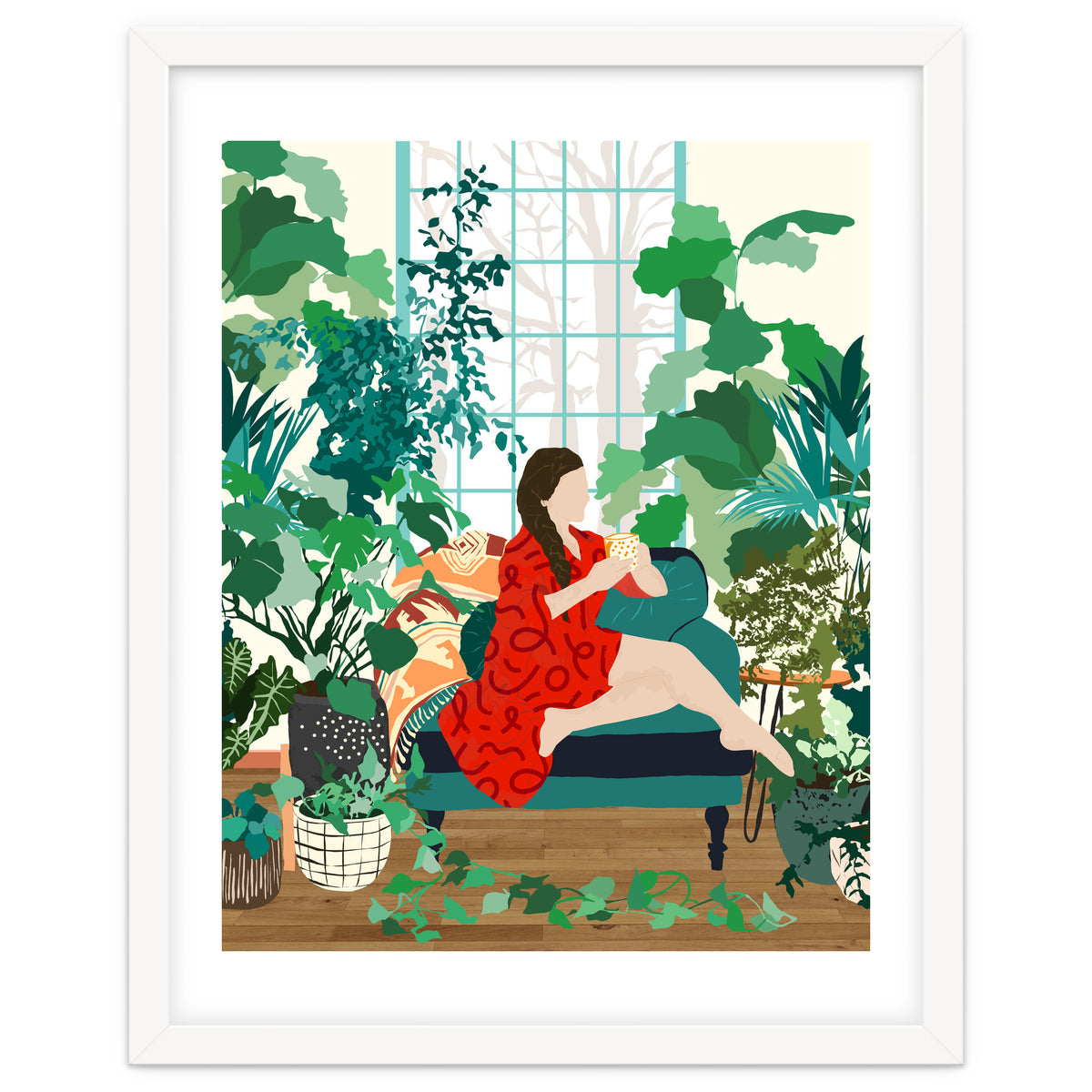 Introspection, Urban Jungle Bohemian Decor Plants, Self Care Plant Lady, Self Love Retrospection Analyse Positivity Mindset Fashion