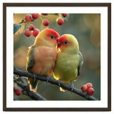 Two Lovebirds Sitting On A Branch thumbnail
