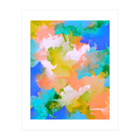 The Power Of Faith, Abstract Watercolor Painting, Pastel Bohemian Colorful Eclectic, Blush Sky 70s Playful (Print Only)