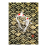 2 Koi In Wood (Print Only)
