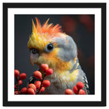 Close Up Of A Cockatiel Parrot With Orange Crest thumbnail