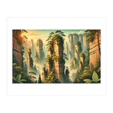 Vintage China, Zhangjiajie Stone Pillars Poster (Print Only) thumbnail