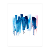 Abstract Watercolor Stripes Minimal Blue (Print Only) thumbnail