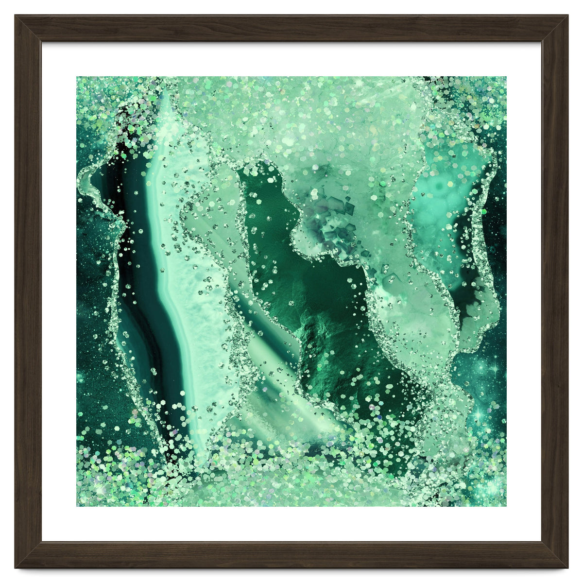 Emerald Glitter Agate Texture 03