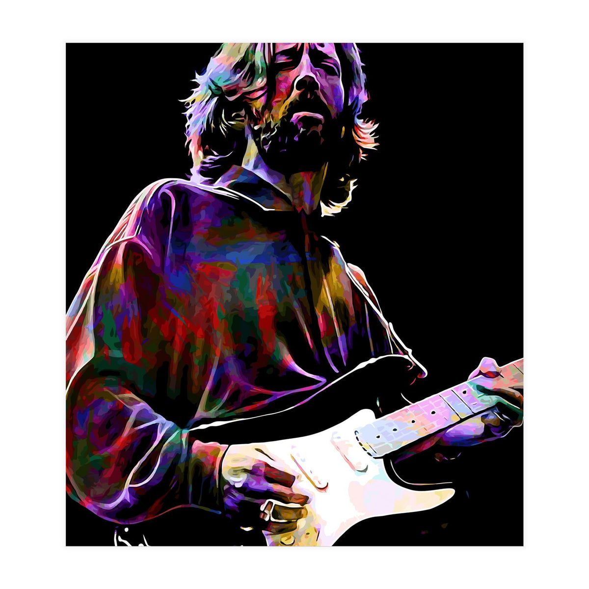 Eric Clapton Rock and Blues Guitarist Legend v4 (Print Only)