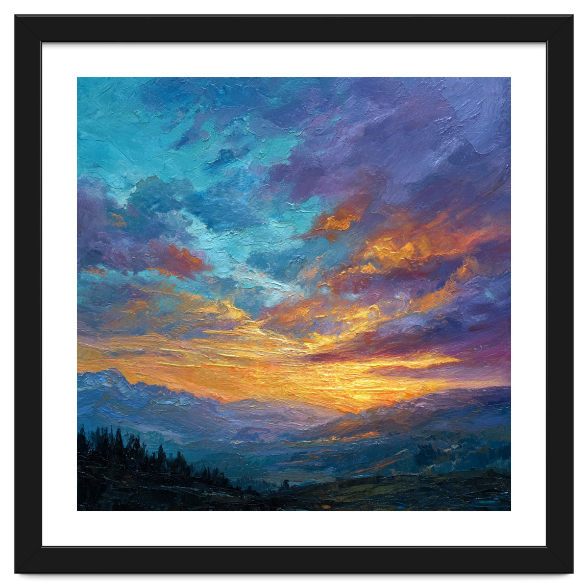 Ethereal Alpine Sunset Over Distant Peaks