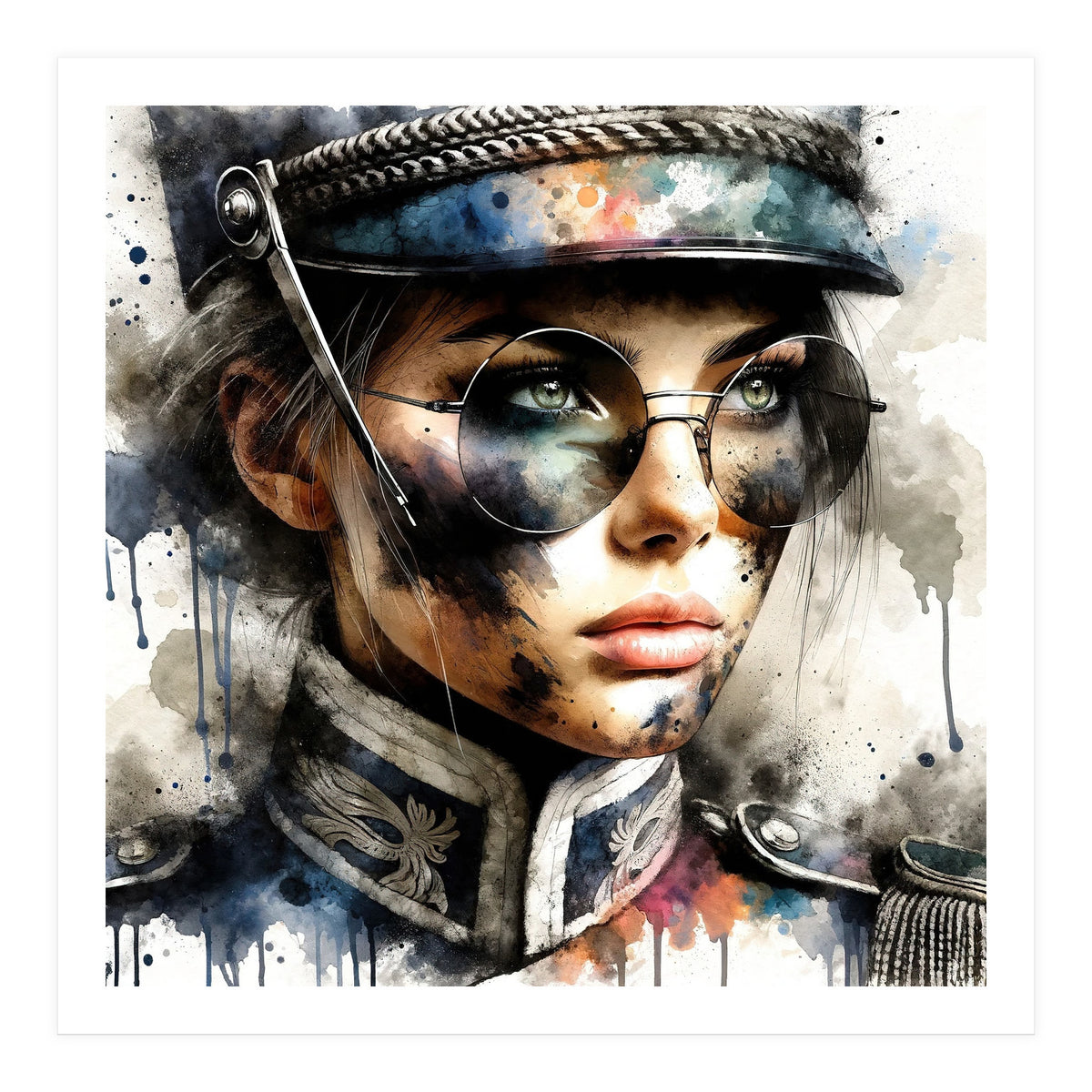 Watercolor Napoleonic Soldier Woman #5 (Print Only)